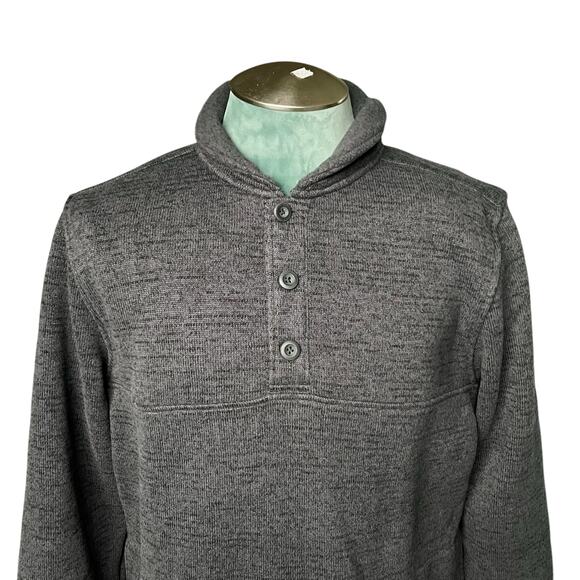 Prana Men's Tri Thermal Threads Henley knit Pullover Sweatshirt in Gray Size M - Picture 3 of 9